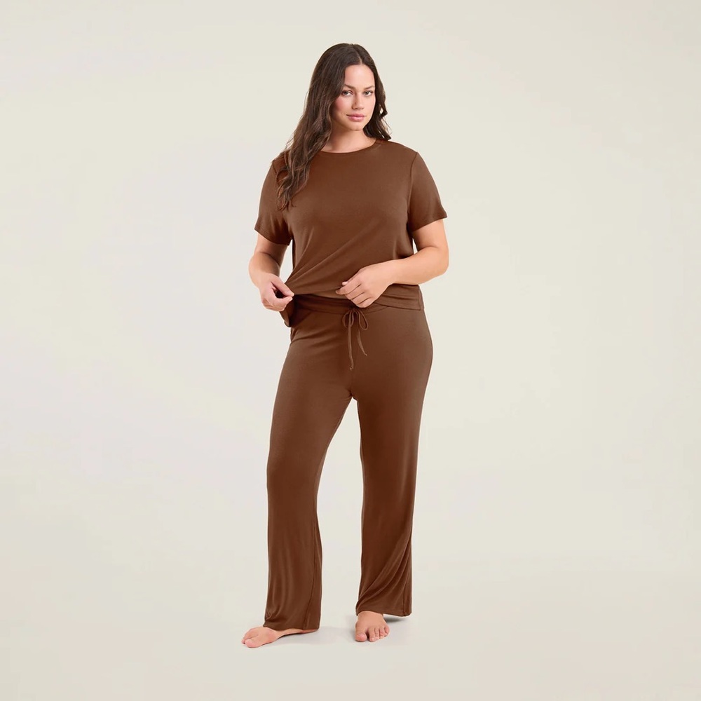 Nuuds Ribbed Pajama Set | Chocolate | XL